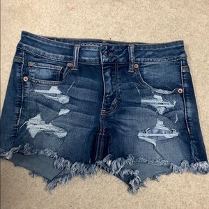 AE super stretch distress shorts